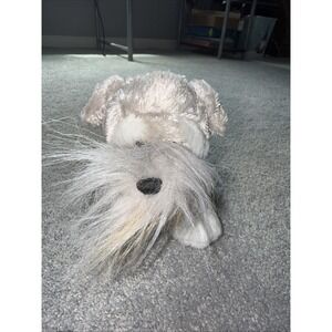 Ganz Webkinz Schnauzer 8" Plush Toy Dog Gray White Beige No Code